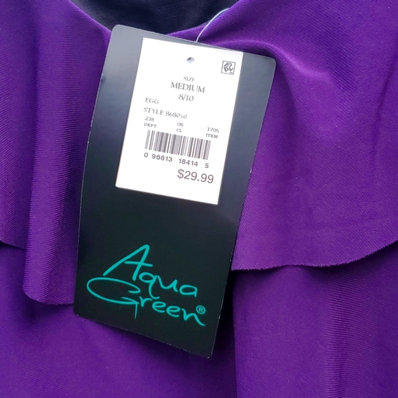 Plum Tiered Ruffle Tankini Swim Top M - Picture 2 of 3